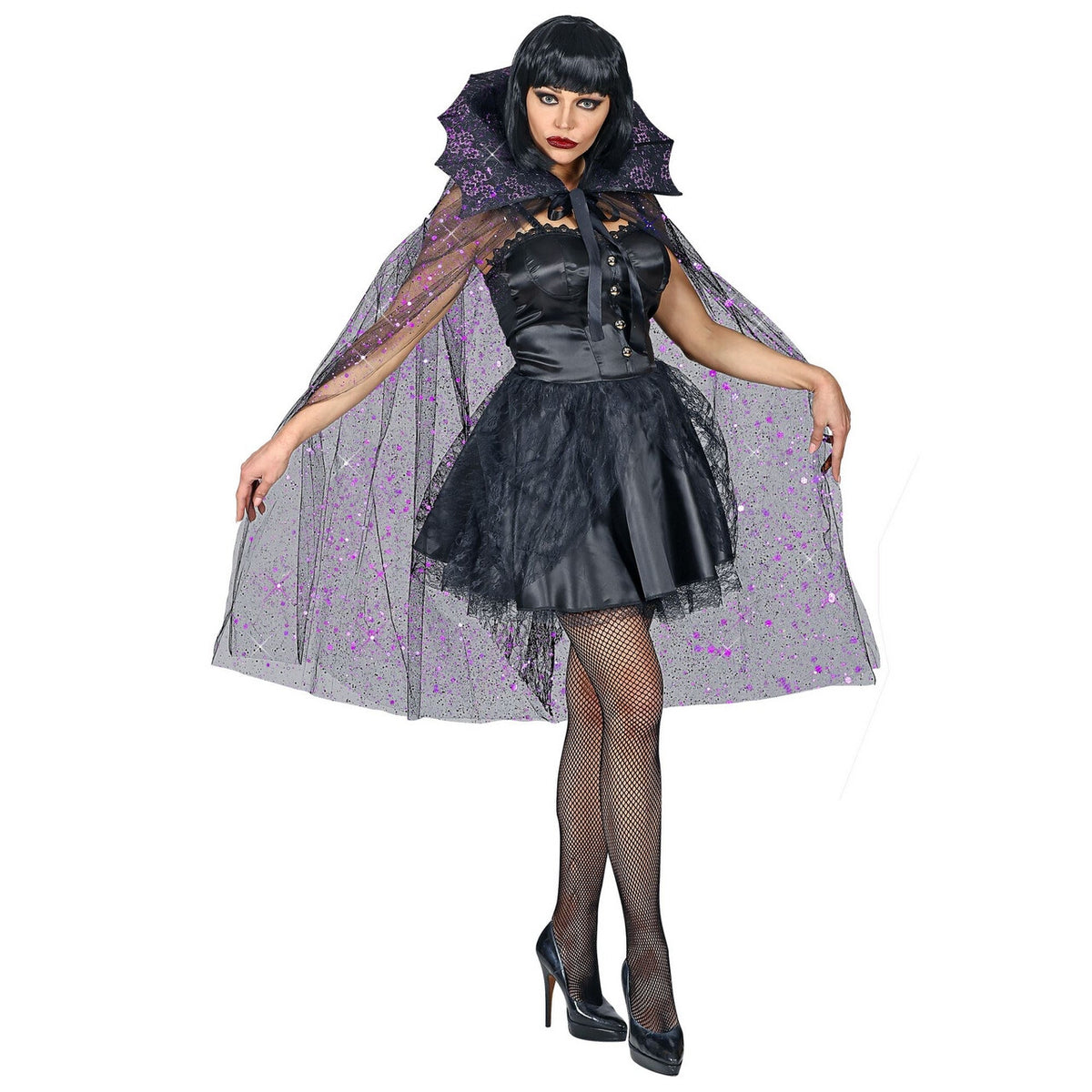 Op deze afbeelding zie je een Accessoires, van het merk Widmann. Gotische Tule Cape Met Glitters