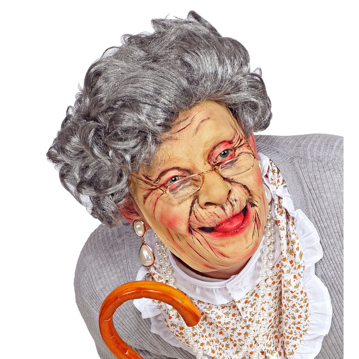 Op deze afbeelding zie je een Accessoires, van het merk Widmann. Masker Oude Vrouw Vol Rimpels