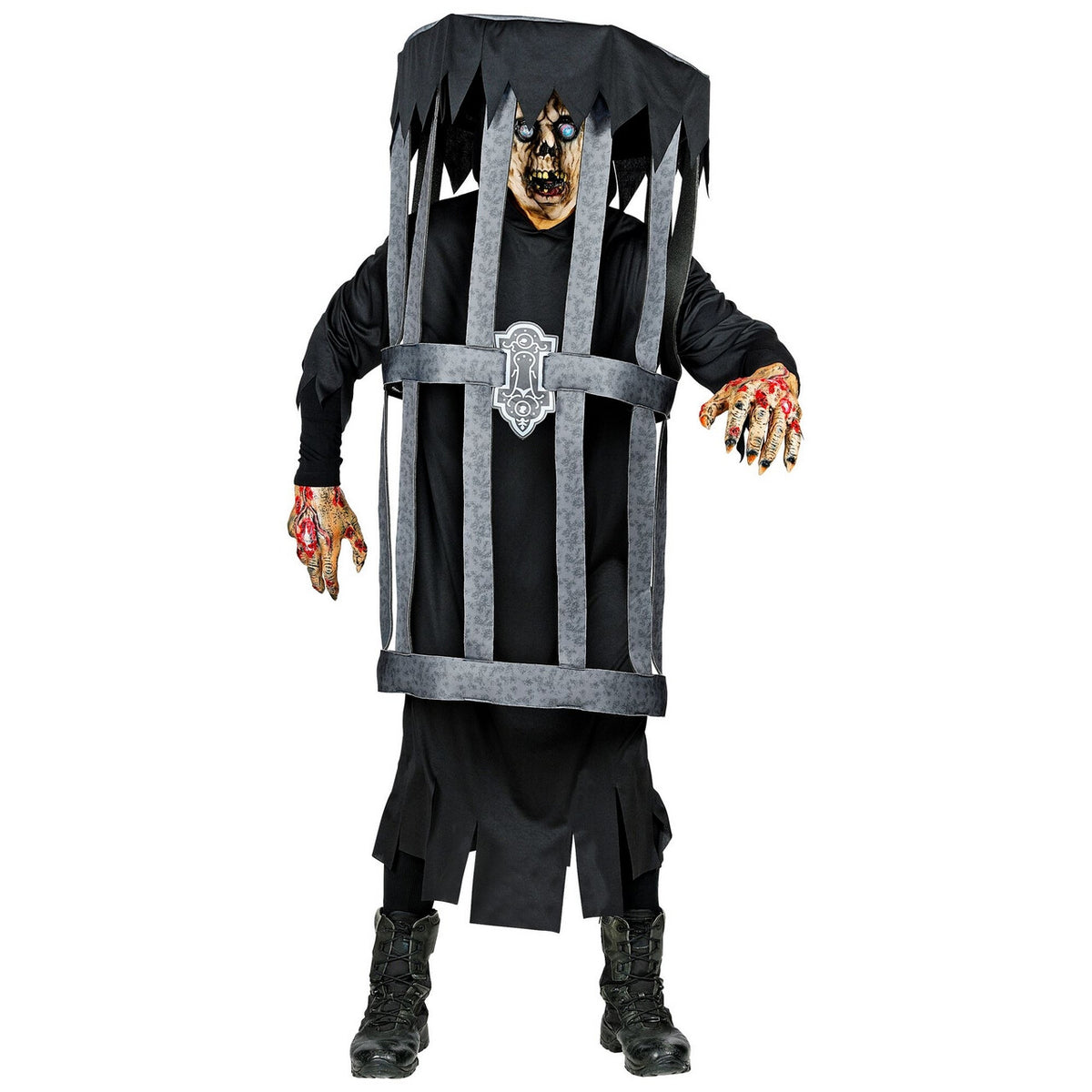 Op deze afbeelding zie je een Kostuums, van het merk Widmann. Zombie In Een Kooi Kostuum