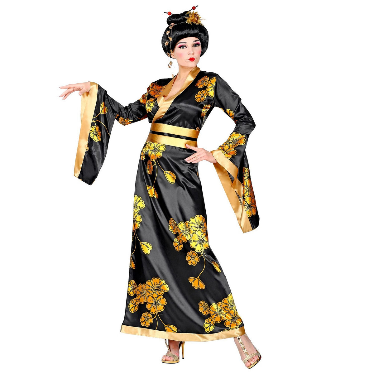 Op deze afbeelding zie je een Kostuums, van het merk Widmann. Li San Lotus Geisha China Vrouw Kostuum