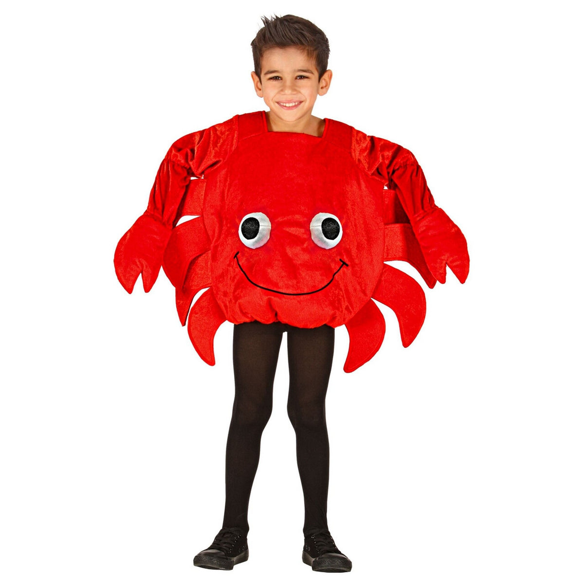Op deze afbeelding zie je een Kostuums, van het merk Widmann. Vrolijke Kijkende Krab Noordzee Kind Kostuum