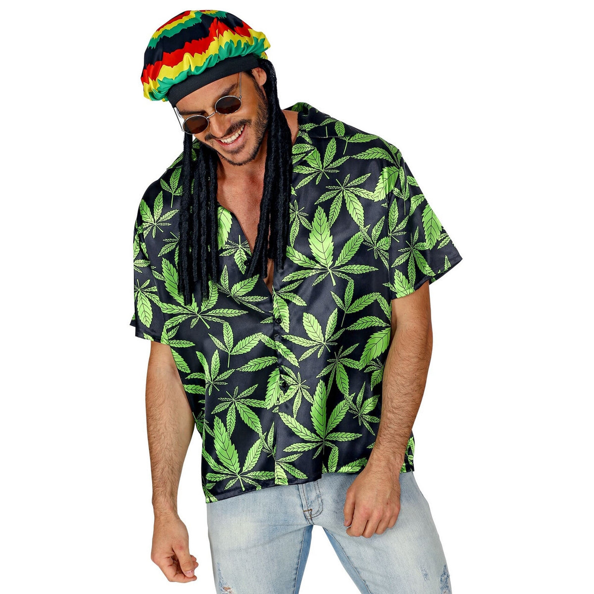 Op deze afbeelding zie je een Accessoires, van het merk Widmann. Rasta Muts Met Dreadlocks Ziggy