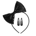Bandeau à Paillettes 80s Avec Nœud Et Barrette