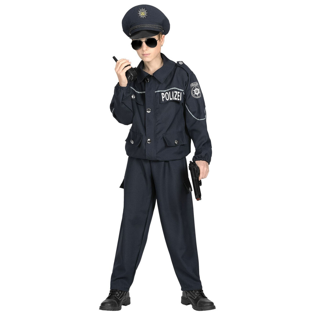 Op deze afbeelding zie je een Kostuums, van het merk Widmann. Eins Zwei Polizei Straatagent Kind Kostuum