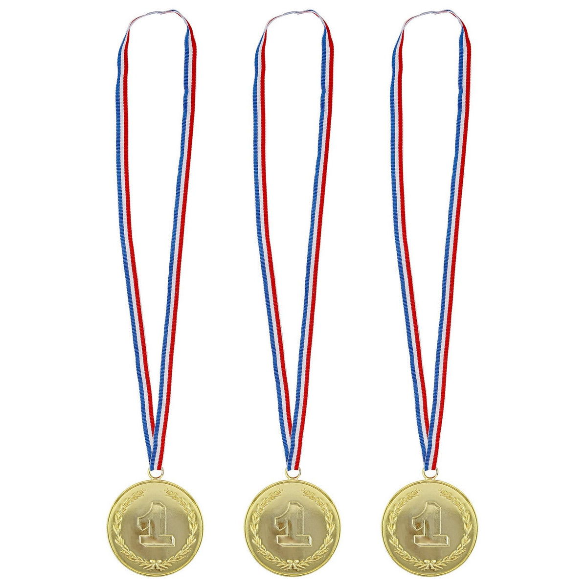 Op deze afbeelding zie je een Accessoires, van het merk Widmann. Set Van 3 Gouden Medailles Wereldkampioenschappen