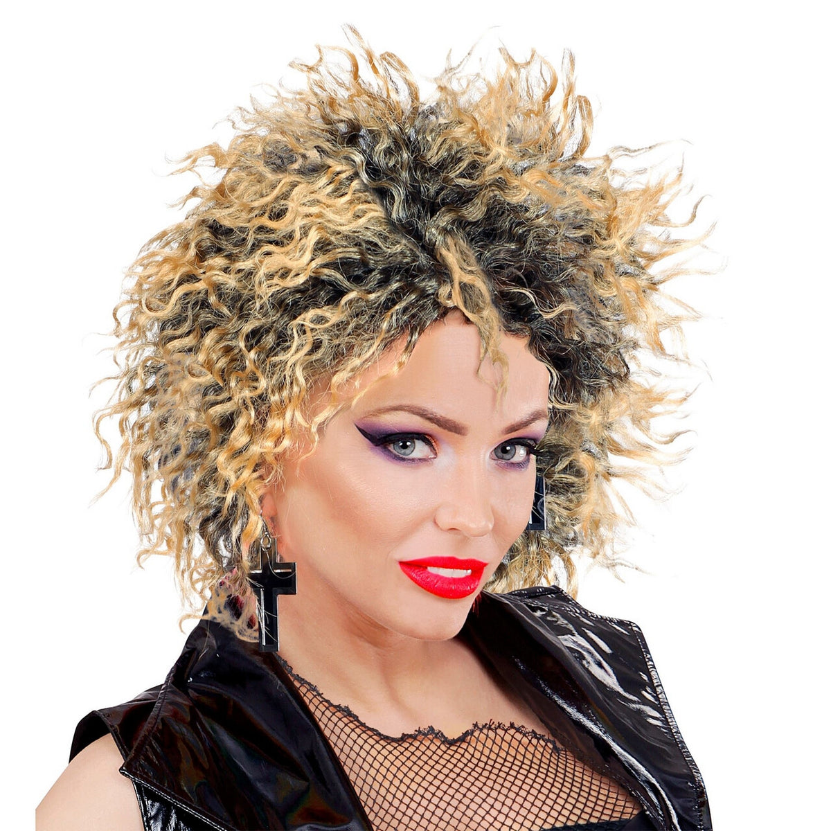 Op deze afbeelding zie je een Accessoires, van het merk Widmann. Pruik Jaren 80 Popster Madonna