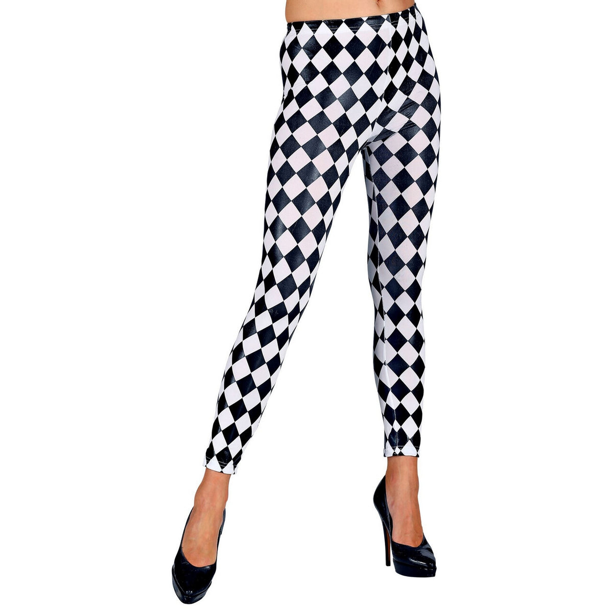 Op deze afbeelding zie je een Accessoires, van het merk Widmann. Harlekijn Legging Zwart Witte Ruit