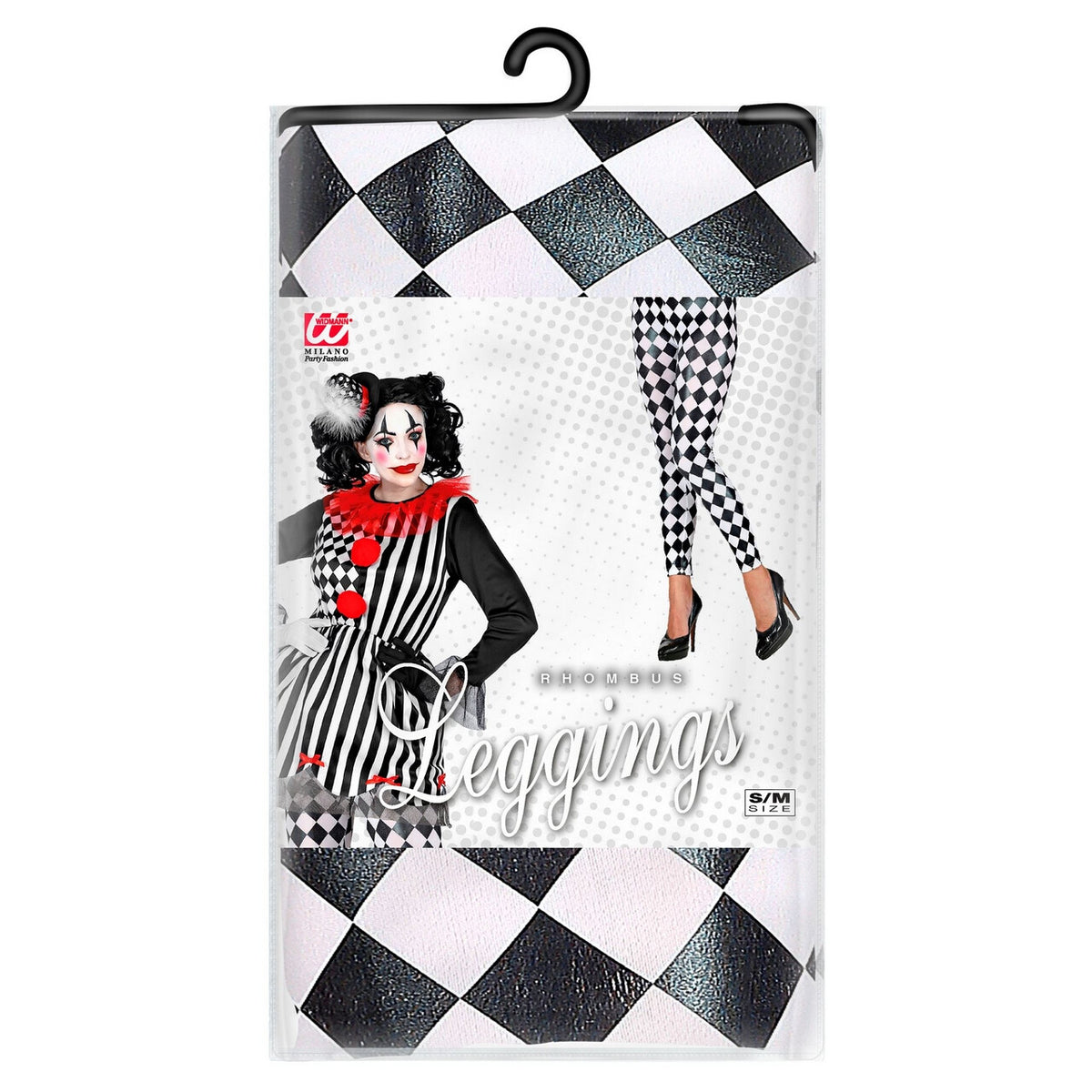 Op deze afbeelding zie je een Accessoires, van het merk Widmann. Harlekijn Legging Zwart Witte Ruit