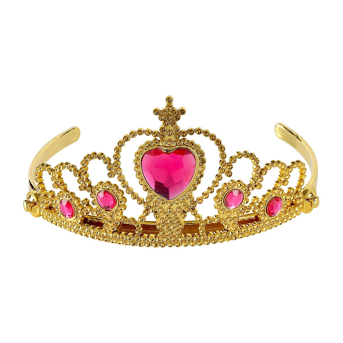 Op deze afbeelding zie je een Accessoires, van het merk Widmann. Gouden Tiara Met Roze Steentjes Prinses