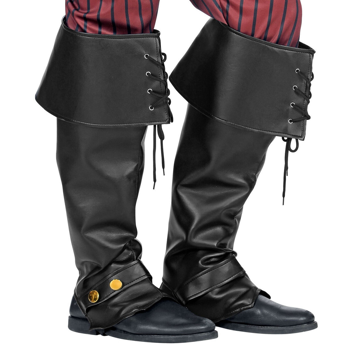 Op deze afbeelding zie je een Accessoires, van het merk Widmann. Zwarte Laarskappen Zilte Zee Piraat