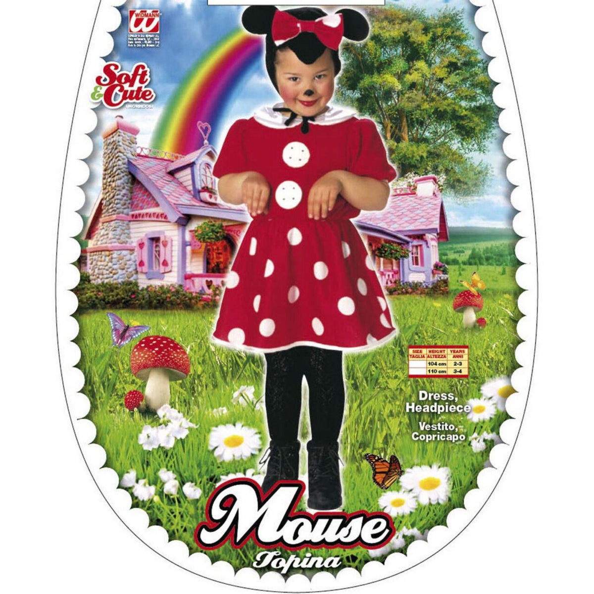 Op deze afbeelding zie je een Kostuums, van het merk Widmann. Beroemde Tekenfilm Muis Minnie Meisje Kostuum