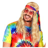 Perruque Hippie Avec Bandeau Tie-Dye Blond