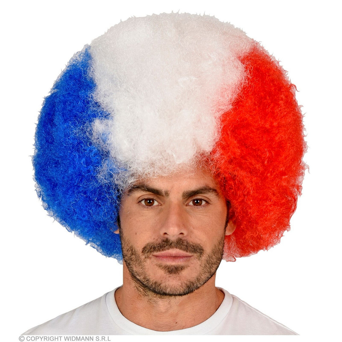 Op deze afbeelding zie je een Accessoires, van het merk Widmann. Super Afro Pruik Frankrijk