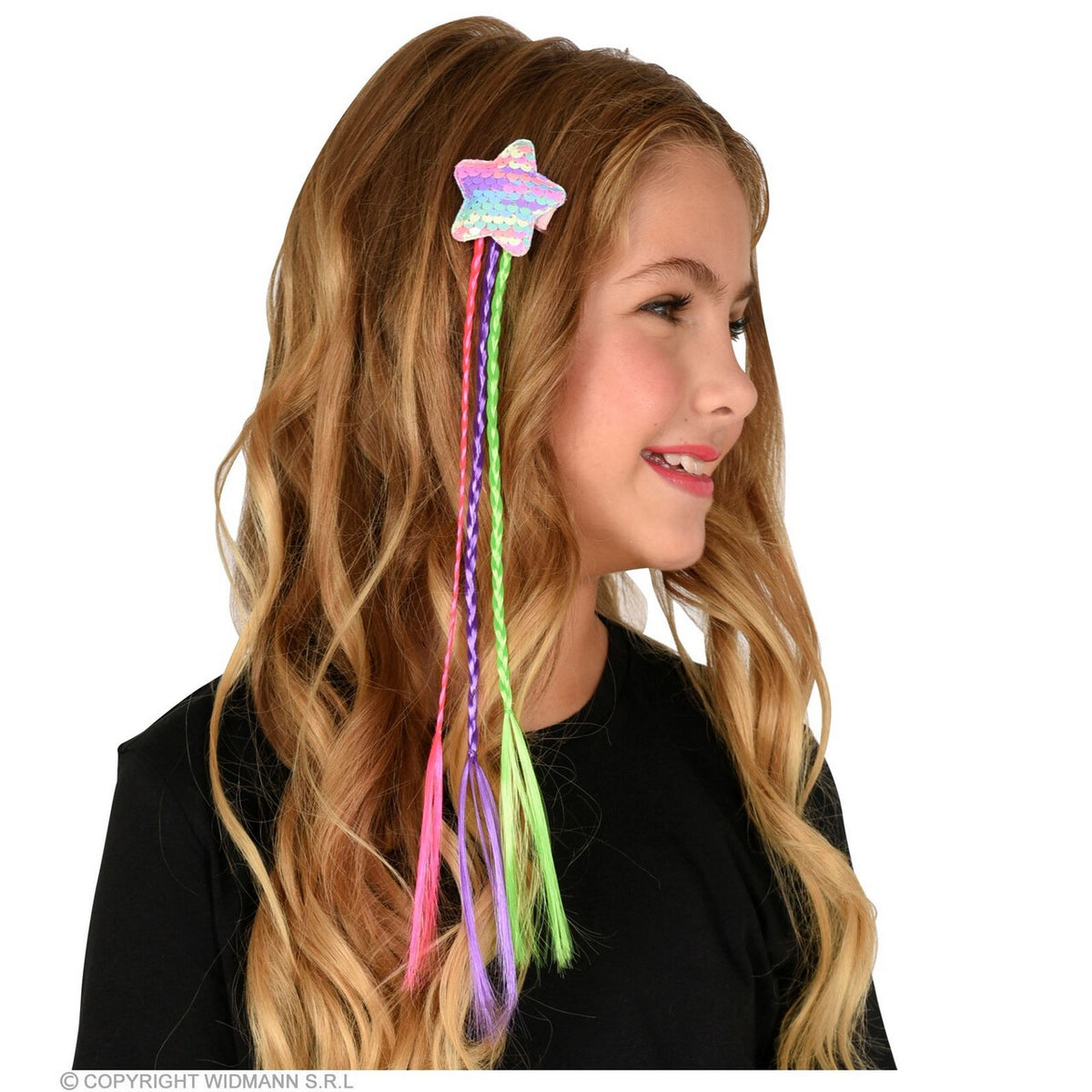 Op deze afbeelding zie je een Accessoires, van het merk Widmann. Prachtig Hair Extension Prinsessen Fee Starbraid