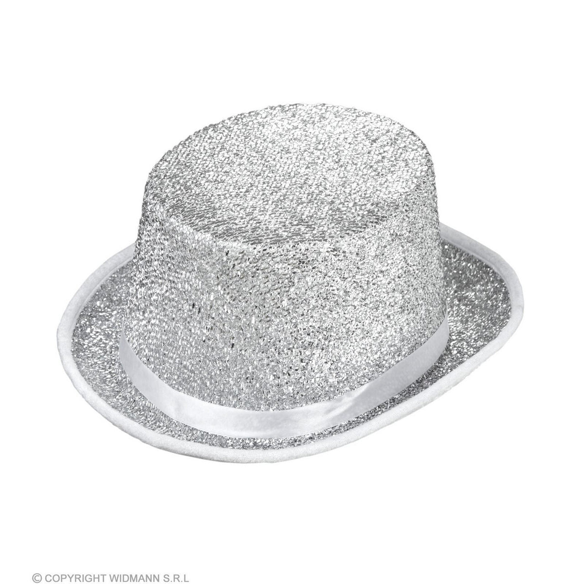 Op deze afbeelding zie je een Accessoires, van het merk Widmann. Zilveren Show Meester Hoed, Zilver