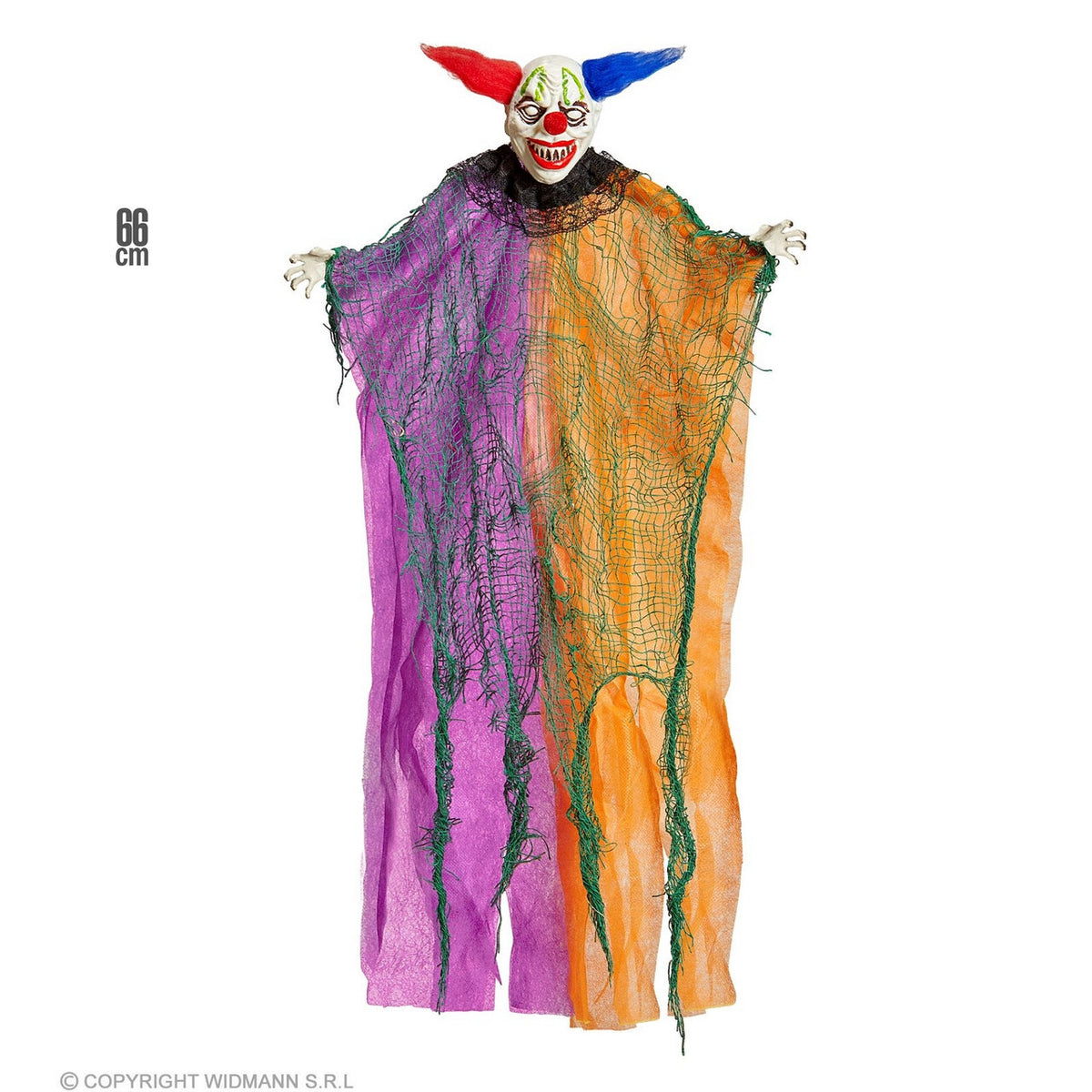 Op deze afbeelding zie je een Decoratie, van het merk Widmann. Griezelige Decoratie Clown 61 Centimeter
