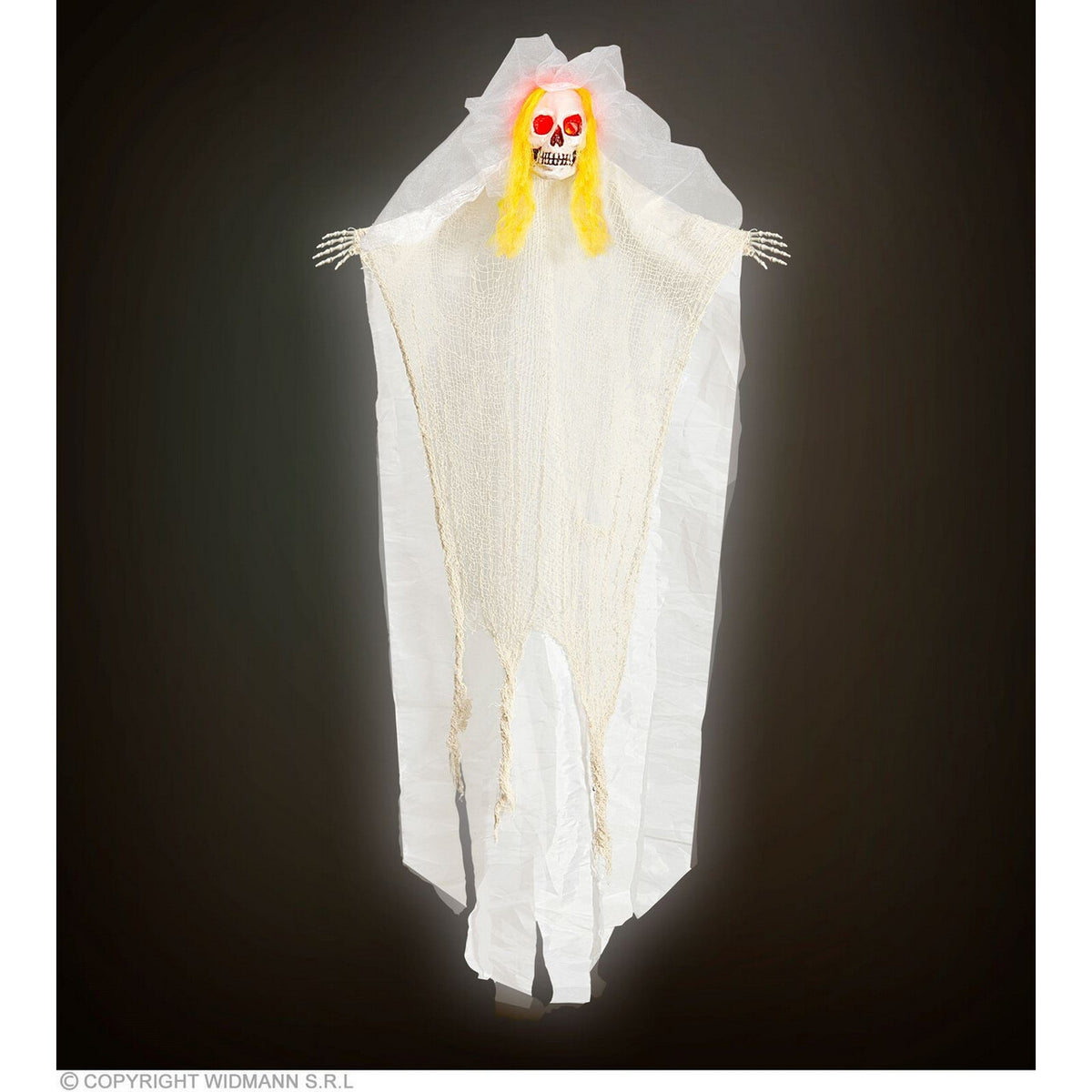 Op deze afbeelding zie je een Decoratie, van het merk Widmann. Wachtend Op Jouw Antwoord Bruid Met Licht, 105 Centimeter