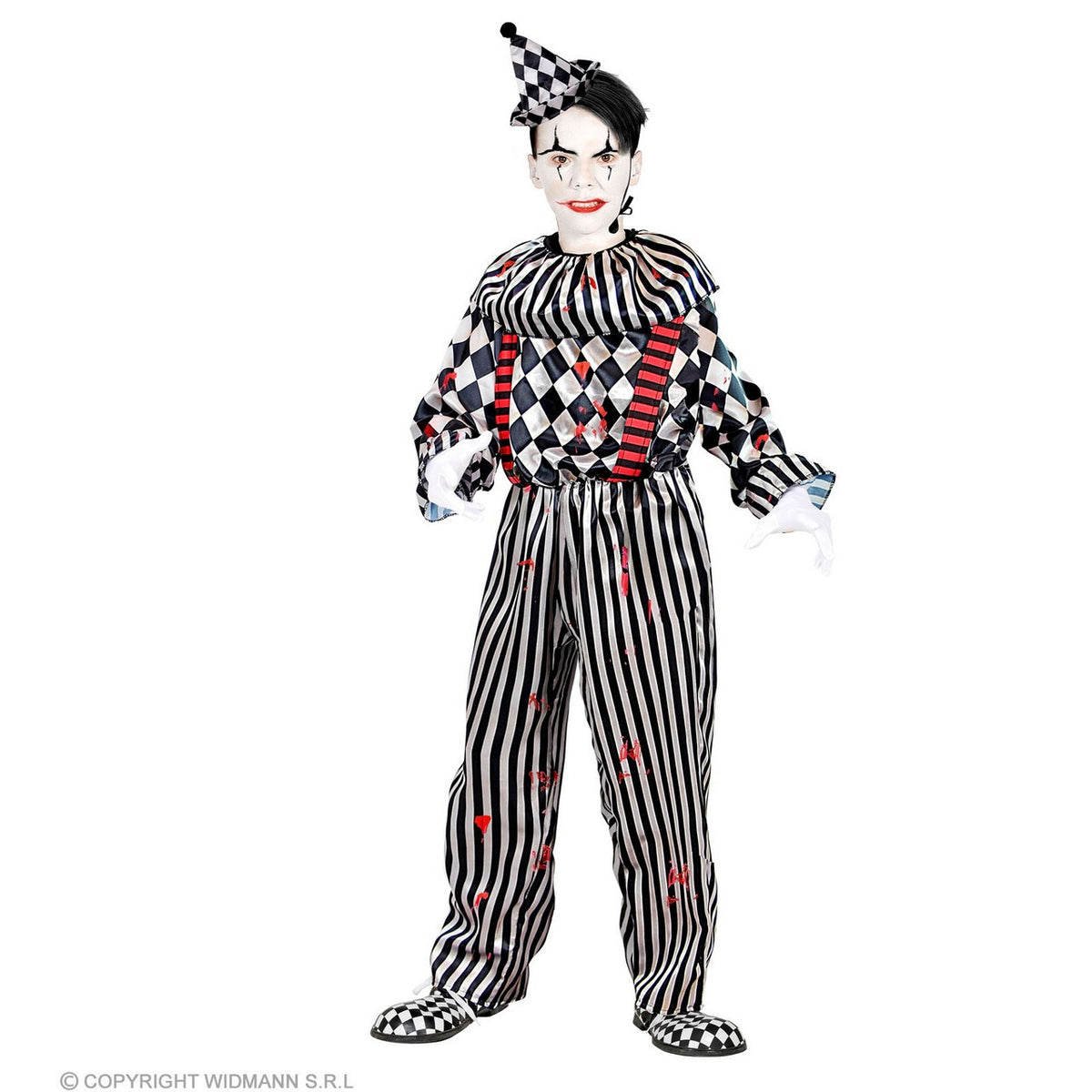 Op deze afbeelding zie je een Kostuums, van het merk Widmann. Op Zoek Naar Bloed Enge Clown Kind Kostuum
