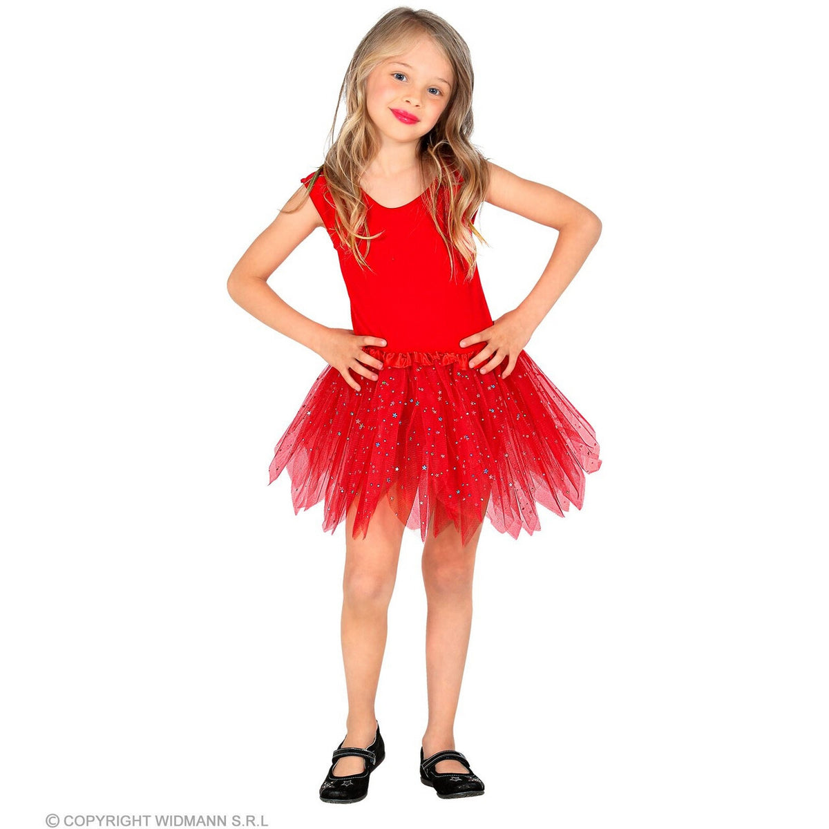 Op deze afbeelding zie je een Kostuums, van het merk Widmann. Starstruck Tutu 30 Centimeter Rood Meisje Kostuum