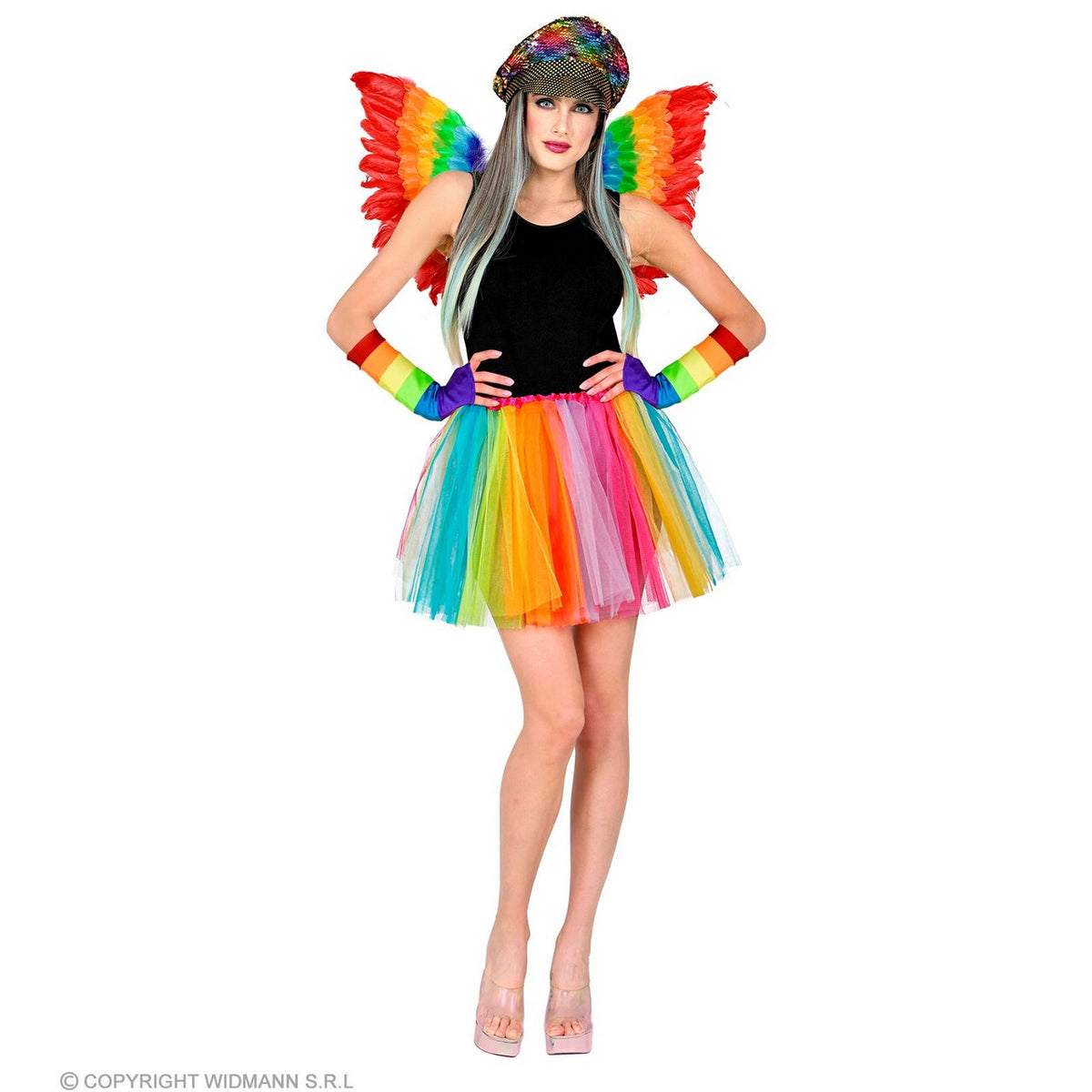 Op deze afbeelding zie je een Kostuums, van het merk Widmann. Vliegen Naar De Regenboog Tutu 40 Centimeter Vrouw
