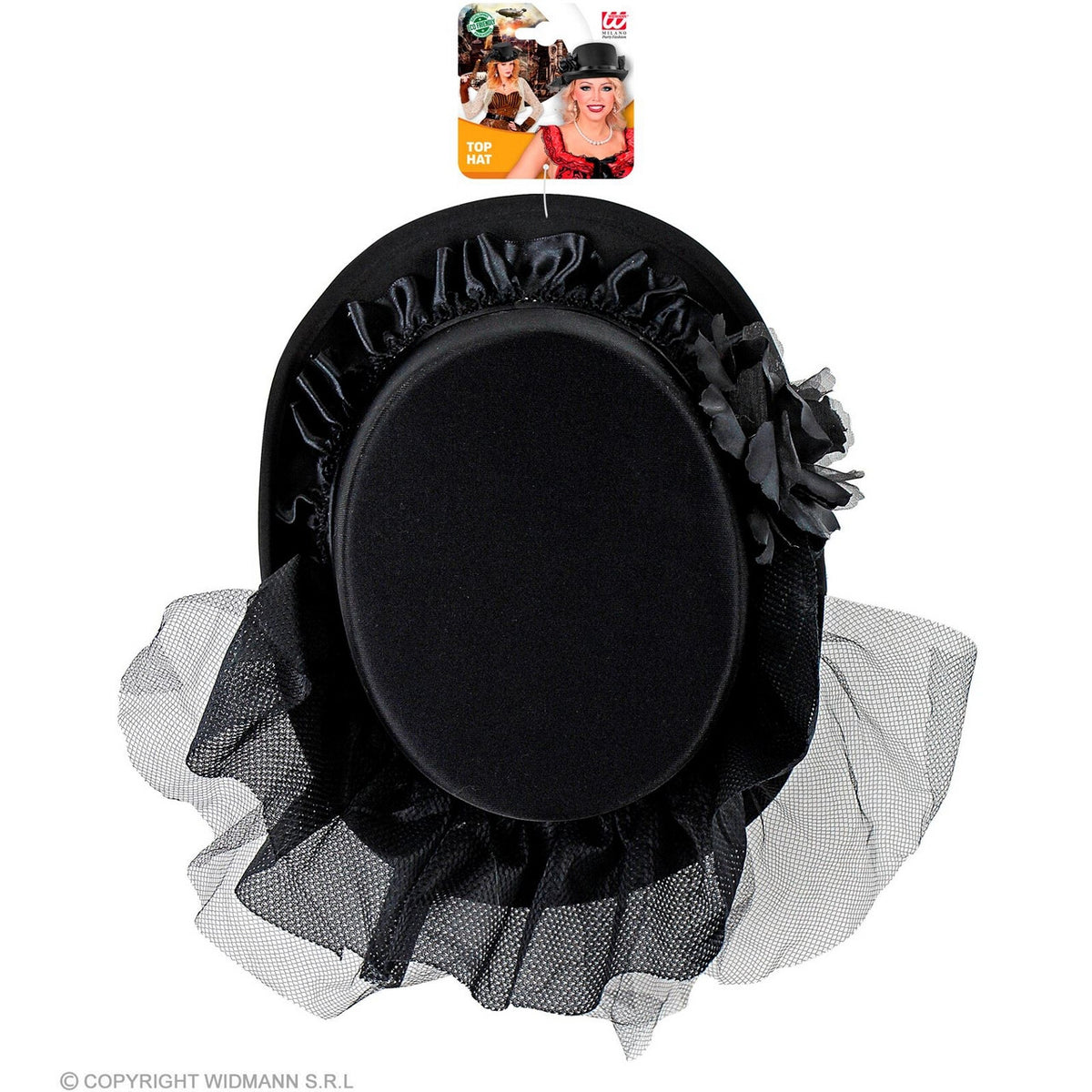 Op deze afbeelding zie je een Accessoires, van het merk Widmann. Deftige Hoge Hoed Dames Cornelia