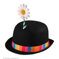 Chapeau Melon Avec Fleur Joyeuse Clown Feutre Noir