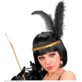 Bandeau Années Folles Paillettes Avec 2 Plumes Or