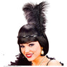 Bandeau Années 20 à Paillettes Avec 2 Plumes Noir