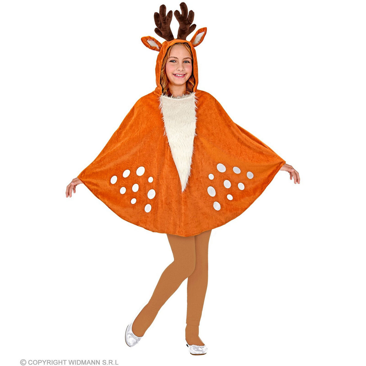 Op deze afbeelding zie je een Kostuums, van het merk Widmann. Reinier Het Rendier Kind Poncho Kind