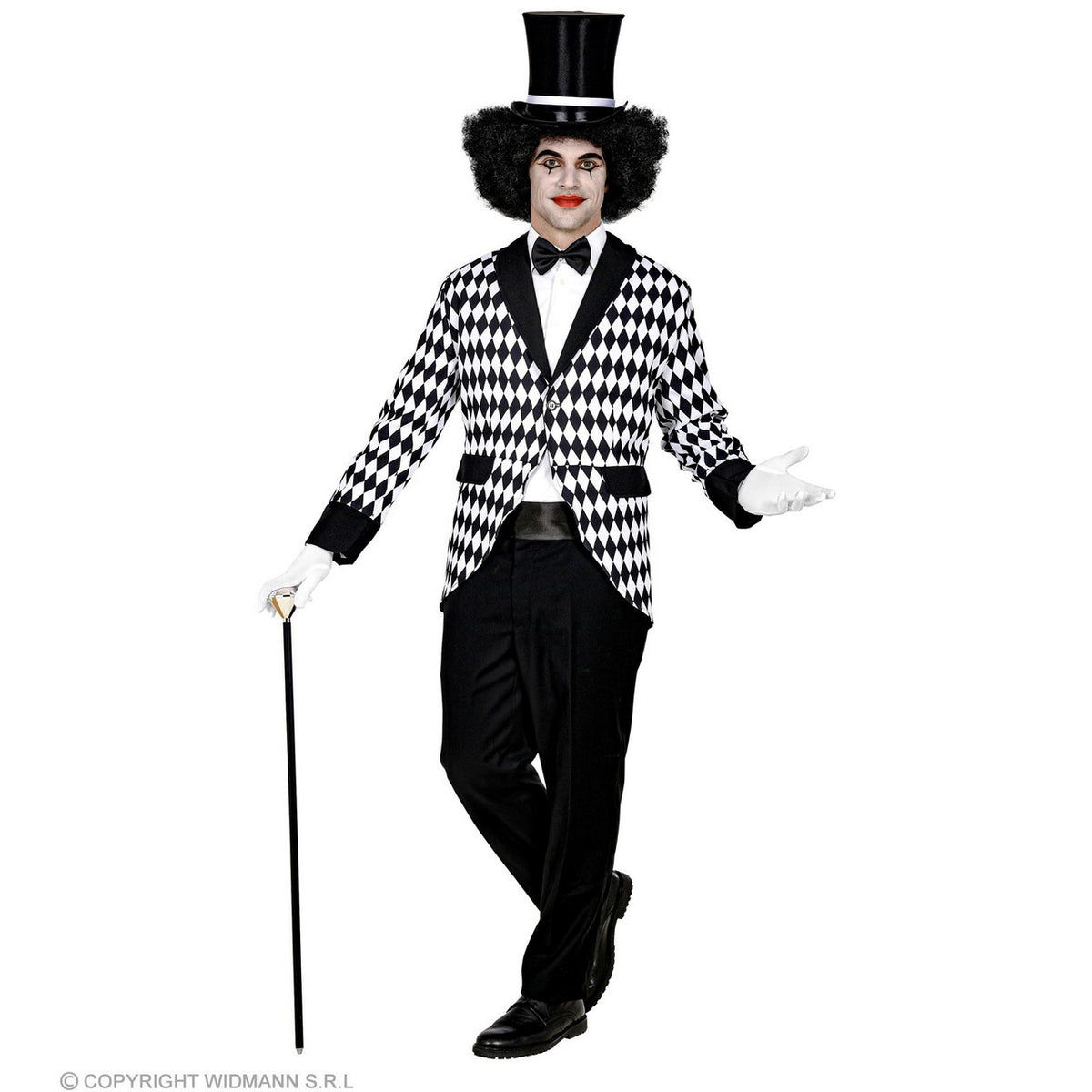 Op deze afbeelding zie je een Kostuums, van het merk Widmann. Eenzame Mime Clown Zwart Wit Man