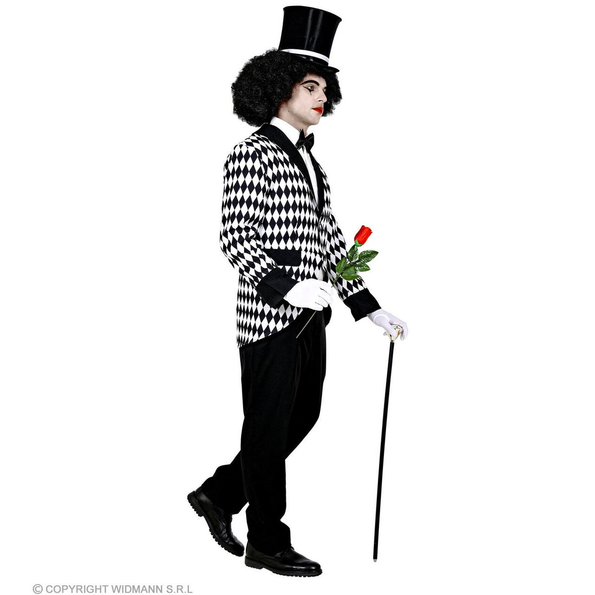 Op deze afbeelding zie je een Kostuums, van het merk Widmann. Eenzame Mime Clown Zwart Wit Man