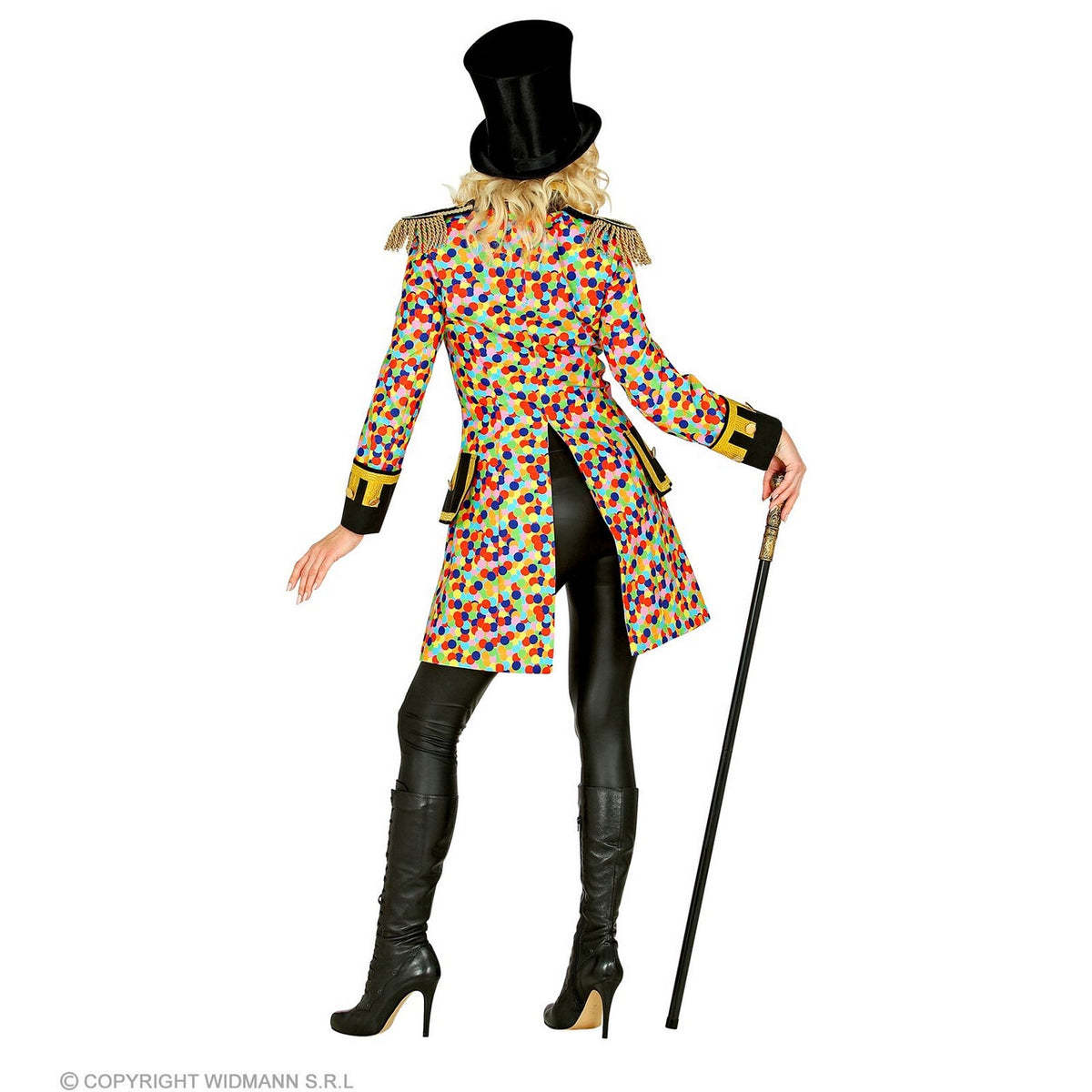 Op deze afbeelding zie je een Kostuums, van het merk Widmann. Confetti Boost Clown Slipjas Vrouw