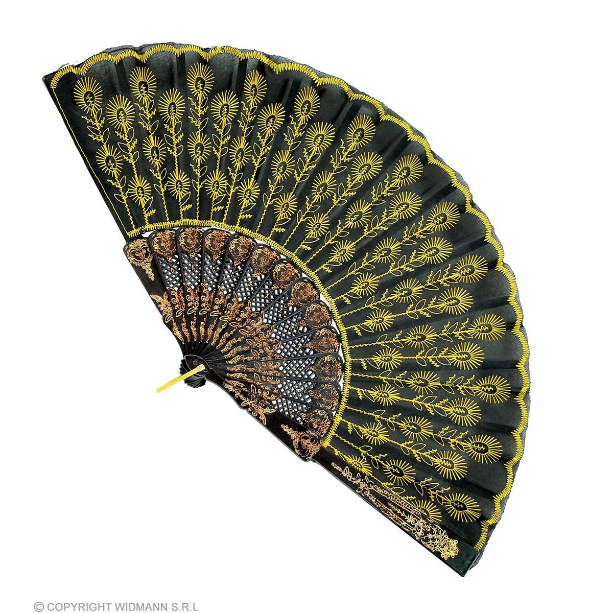 Op deze afbeelding zie je een Accessoires, van het merk Widmann. Spaanse Kanten Waaier Goud