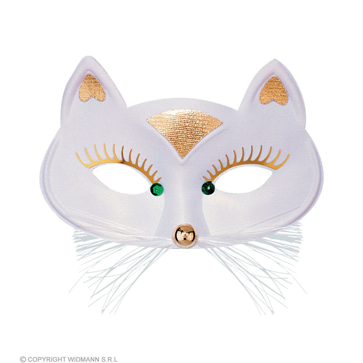 Op deze afbeelding zie je een Accessoires, van het merk Widmann. Oogmasker Kat Met Snorharen, Wit
