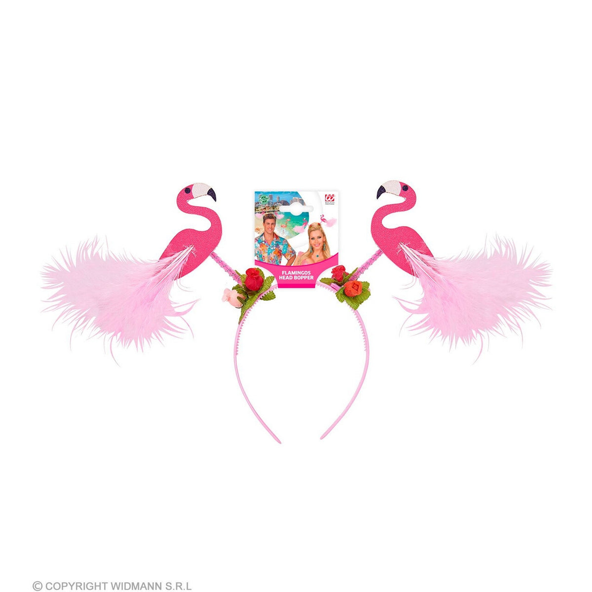 Op deze afbeelding zie je een Accessoires, van het merk Widmann. Geinige Roze Flamingo Bopper