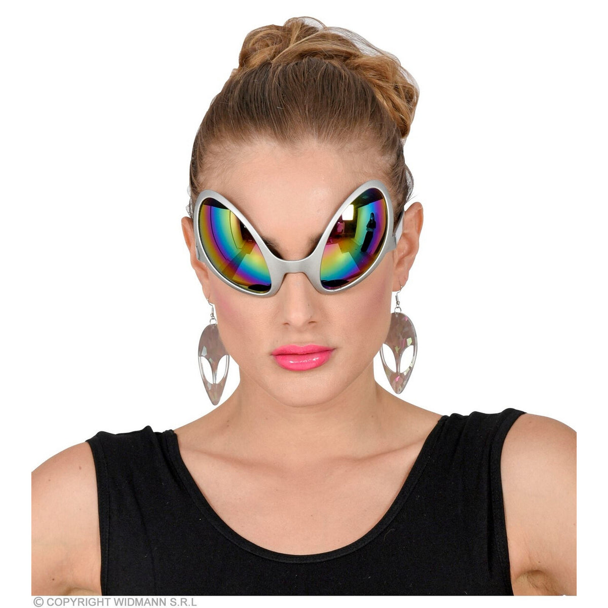 Op deze afbeelding zie je een Accessoires, van het merk Widmann. Terug Uit De Ruimte Aliens Oorbellen