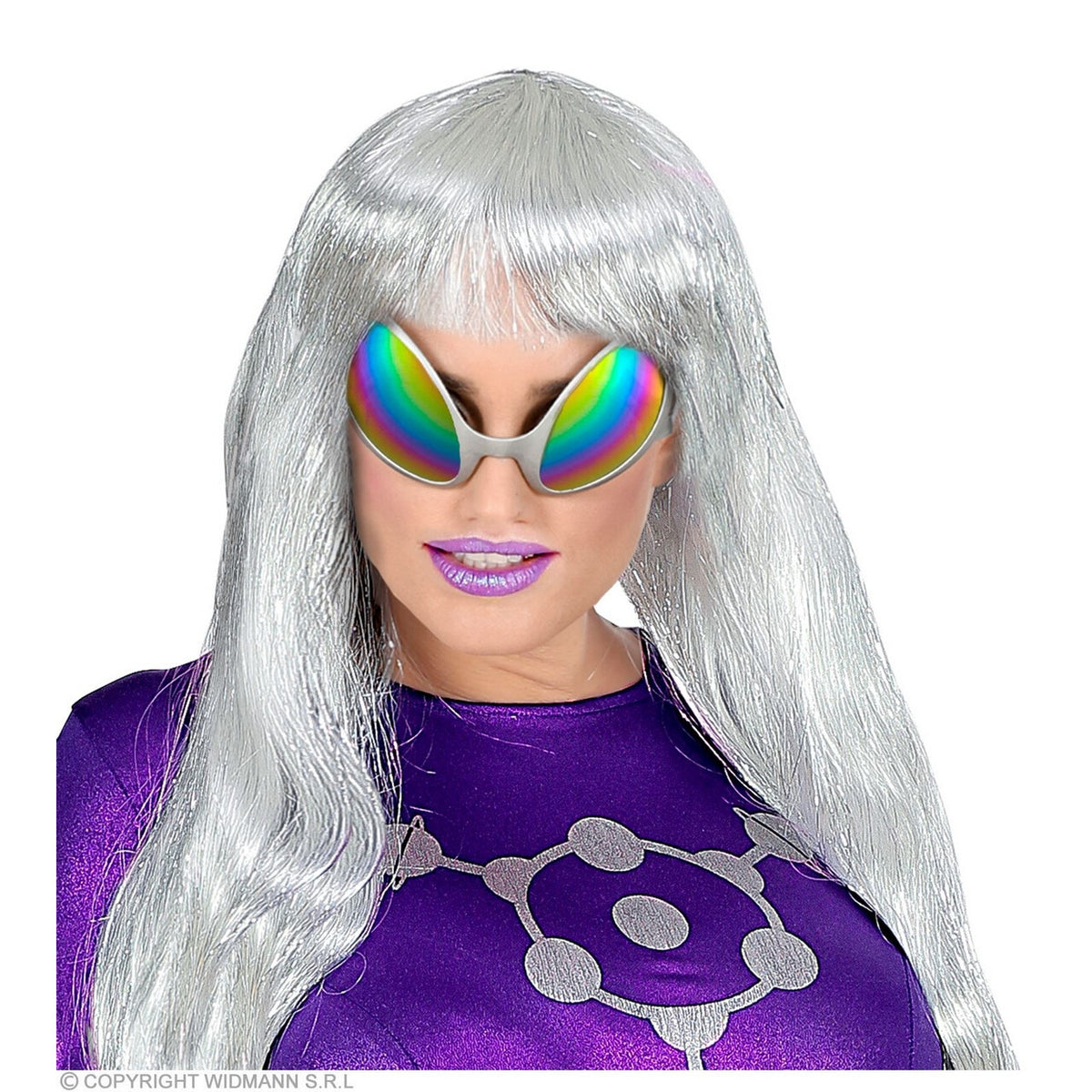 Op deze afbeelding zie je een Accessoires, van het merk Widmann. Freaky Alien Vlieg Bril