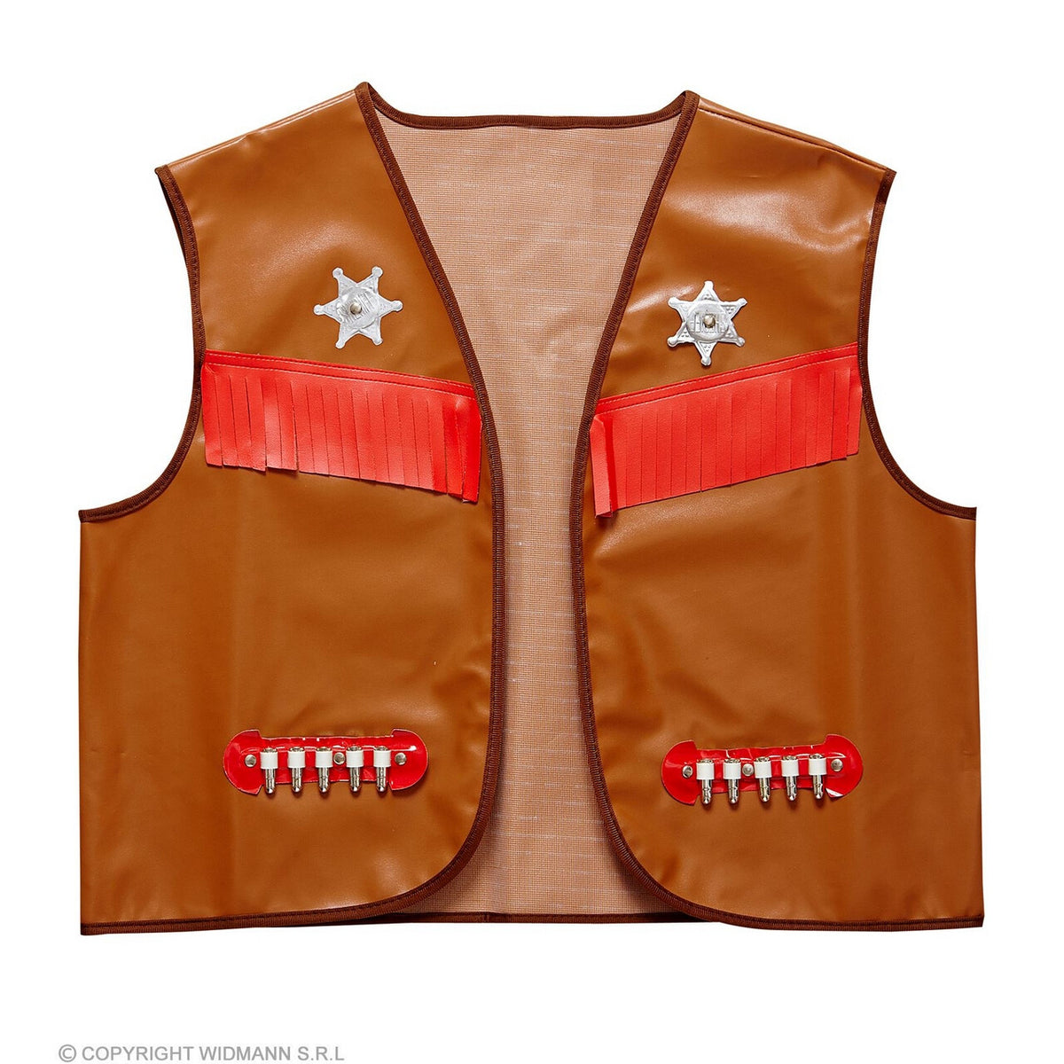 Op deze afbeelding zie je een Kostuums, van het merk Widmann. Dallas County District Sheriff Vest Bruin Man