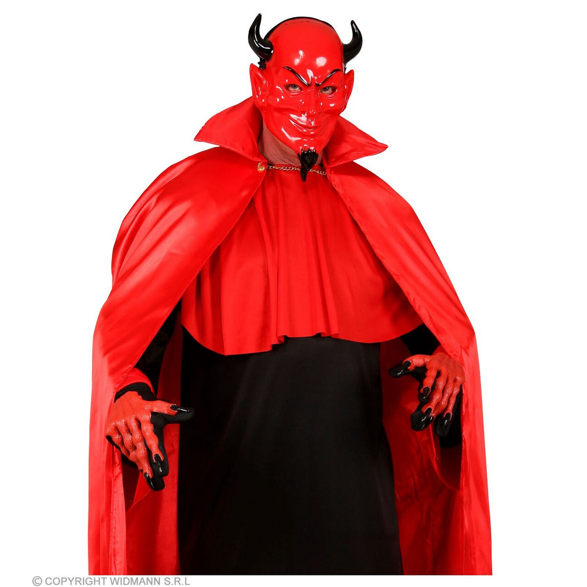 Op deze afbeelding zie je een Accessoires, van het merk Widmann. Rode Duivel Masker Met Hoorntjes