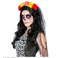 Voile Dia De Los Muertos Avec Fleurs Colorées