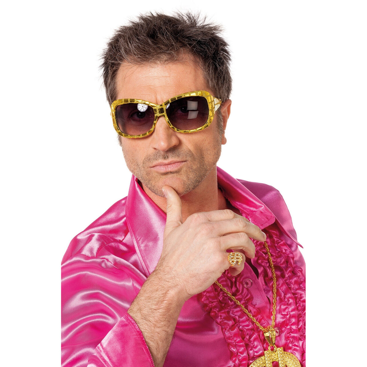 Op deze afbeelding zie je een Accessoires, van het merk Wilbers. Bril Goud Met Pailletten