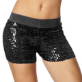 Short À Paillettes Noir Femme