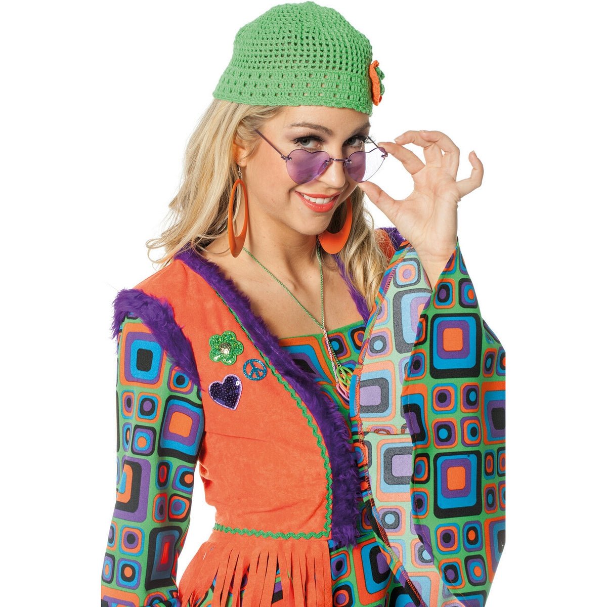Op deze afbeelding zie je een Kostuums, van het merk Wilbers. Hippie Summer Of Love Vrouw Kostuum