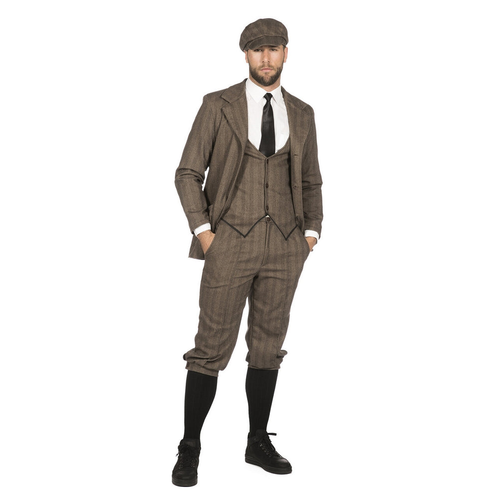 Op deze afbeelding zie je een Kostuums, van het merk Wilbers. Roaring 20s Herencolbert Peaky Birmingham Bruin Man
