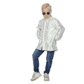 Chemise Blanche À Volants Satin Disco Rétro pour Enfants