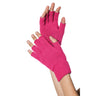 Gants Sans Doigts Tricotés Rose Néon