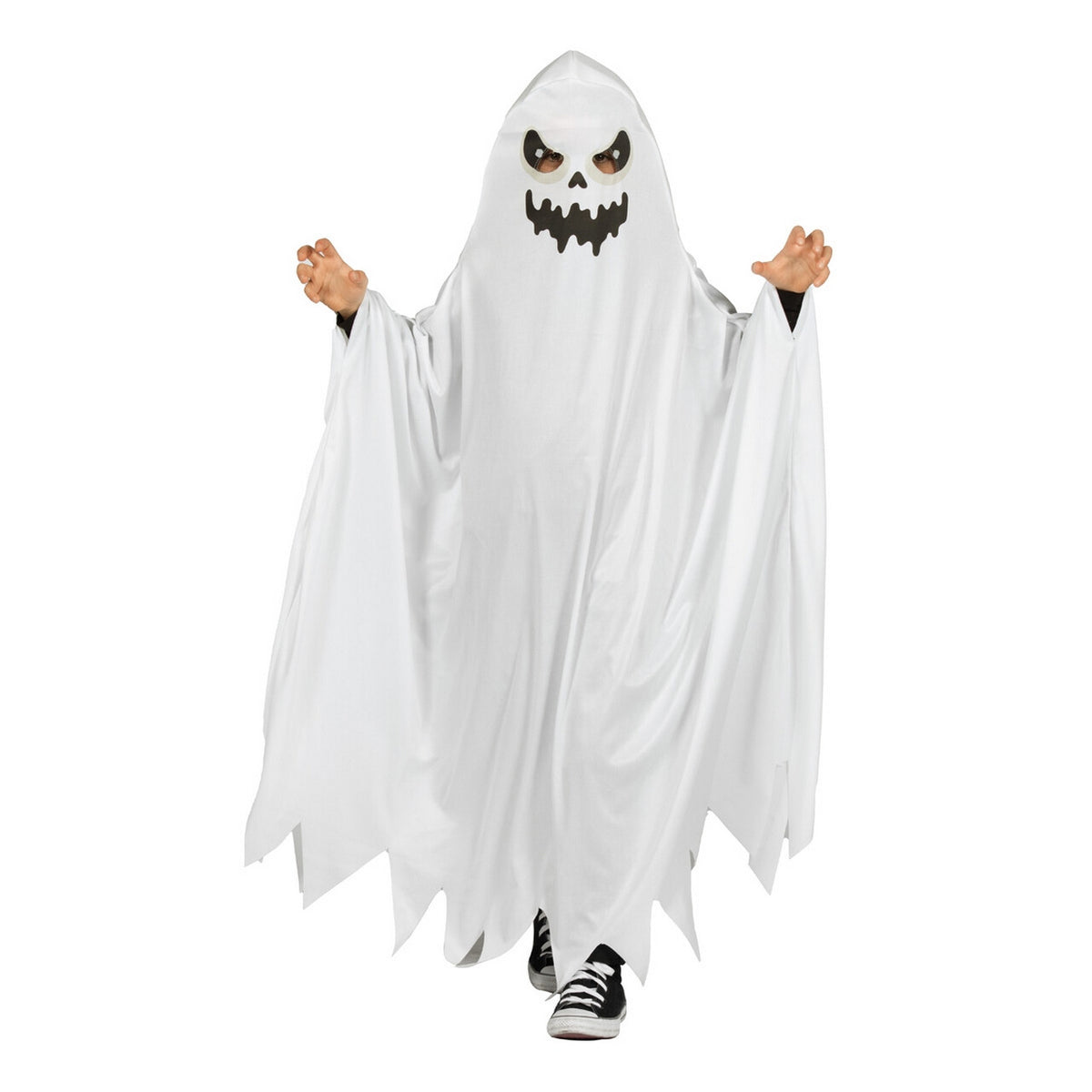 Op deze afbeelding zie je een Kostuums, van het merk Wilbers. Scary Casper Het Witte Spookje Kind Kostuum