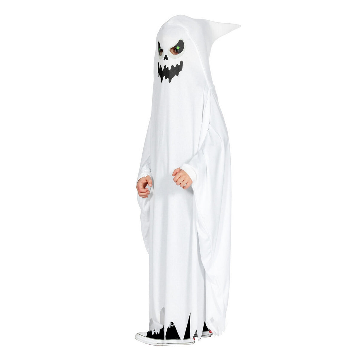 Op deze afbeelding zie je een Kostuums, van het merk Wilbers. Scary Casper Het Witte Spookje Kind Kostuum