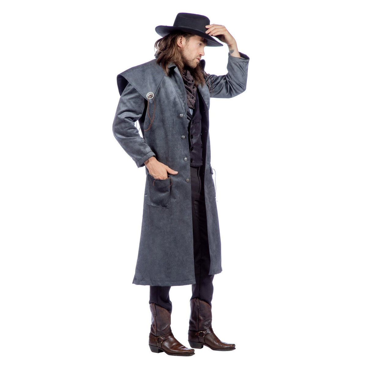 Op deze afbeelding zie je een Kostuums, van het merk Wilbers. Bountyhunter Clint Westwood Man