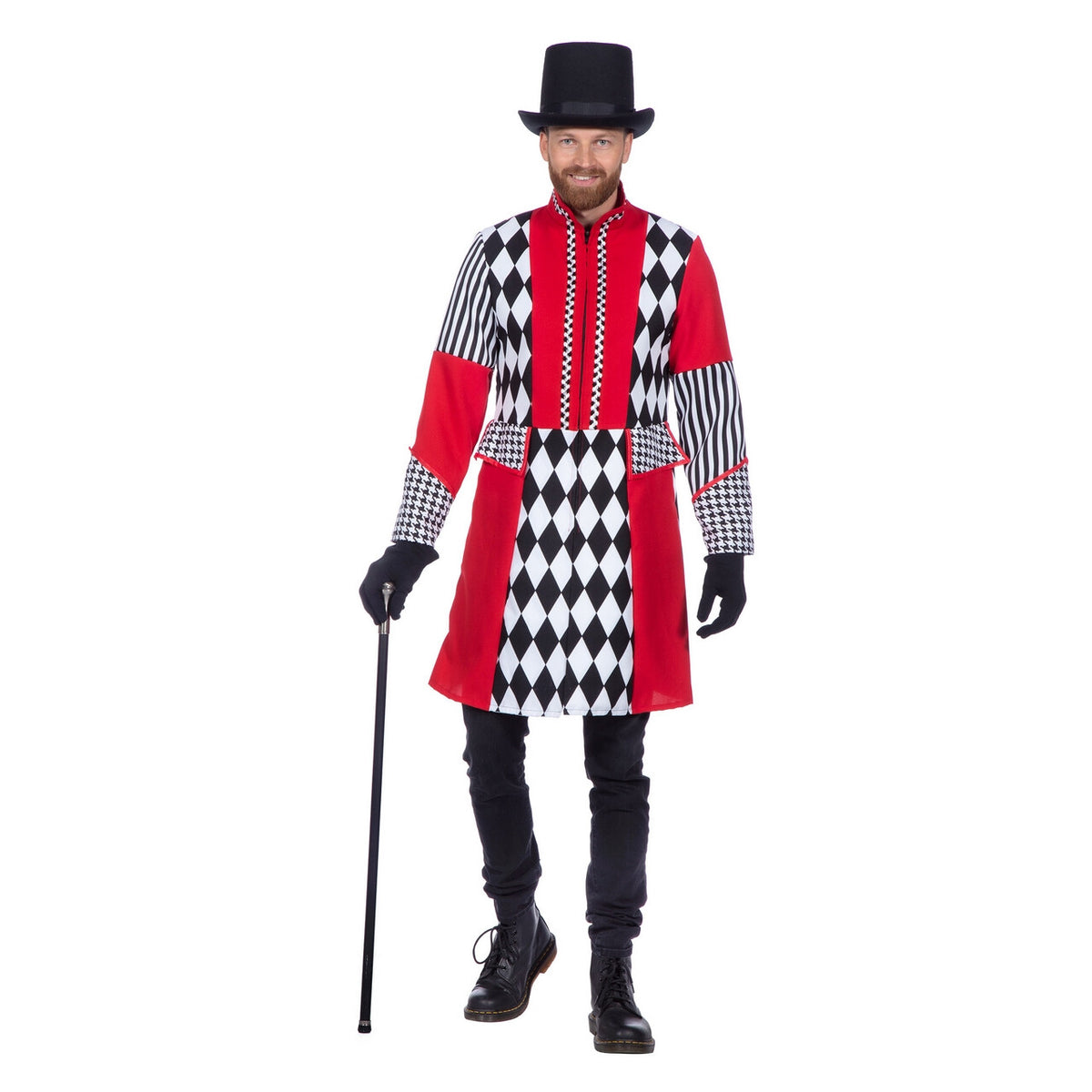 Op deze afbeelding zie je een Kostuums, van het merk Wilbers. Jas Ruiten Rood / Wit / Zwart Man